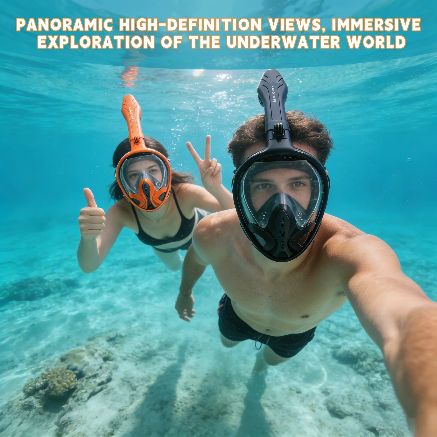 XIAOTREE New Underwater Diving Anti-Fog Full-Face Snorkeling Mask, Snorkel Breathing Mask, Safe and Waterproof