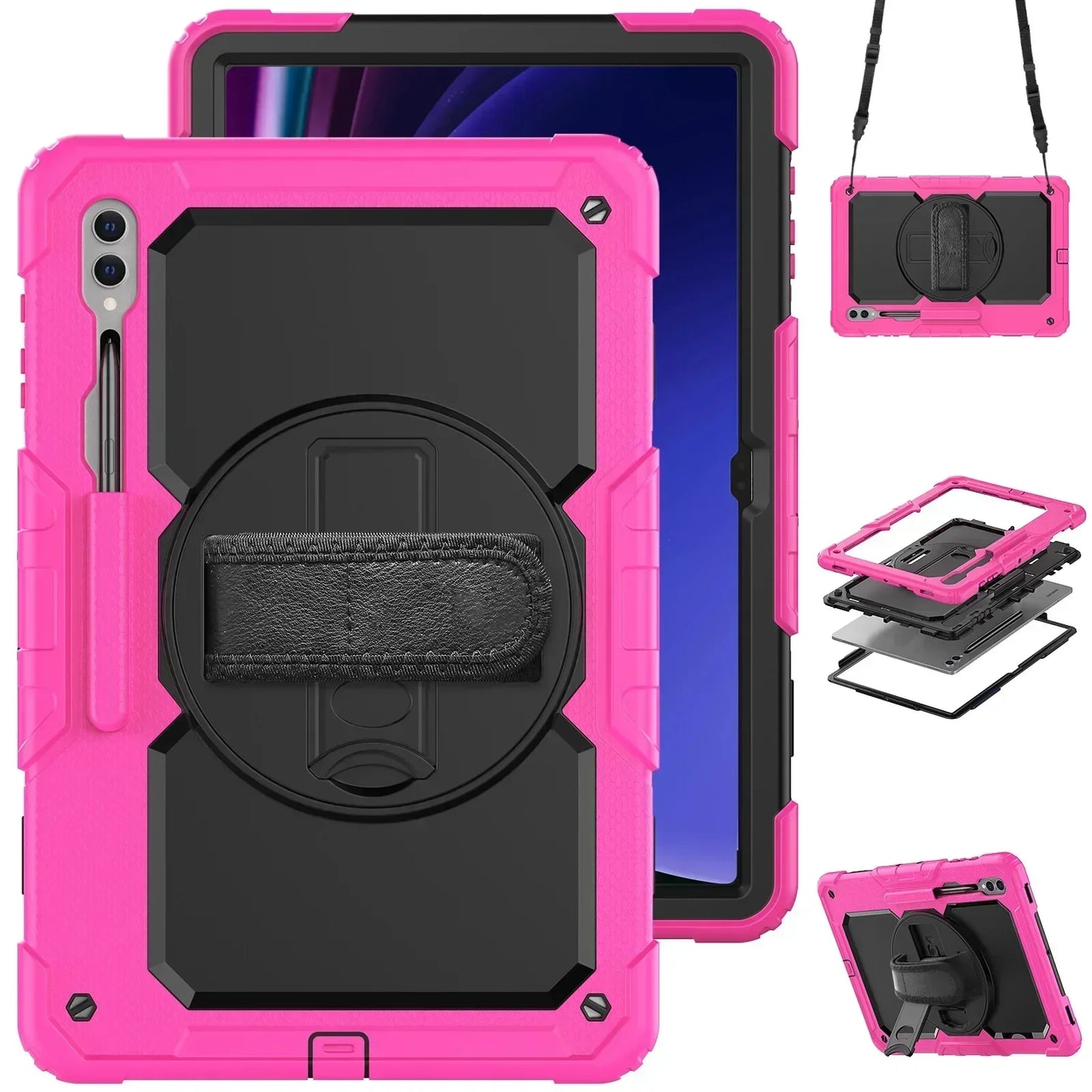 Case for Samsung Galaxy Tab S10 FE+/ S10 FE Plus 5G 13.1″ 2025 X620 X626b Heavy Duty Shockproof Protective Case Screen Protector