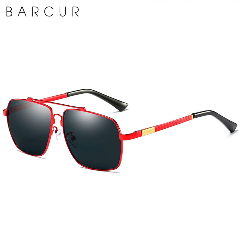 BARCUR Brand Design Titanium Alloy Frame Sunglasses Polarized Men Sun Glasses Women Pilot Eyewear Mirror Shades UV400 - KiwisLove