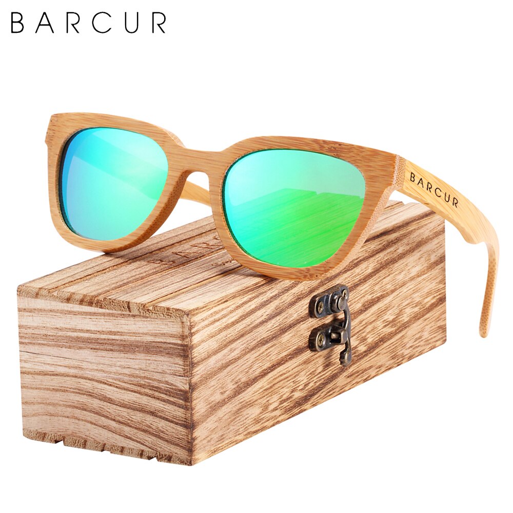 BARCUR Design Cat Eye Style Natural Wood Sunglasses Fashion Women Polarized Men Sun Glasses UV400 Protection - KiwisLove