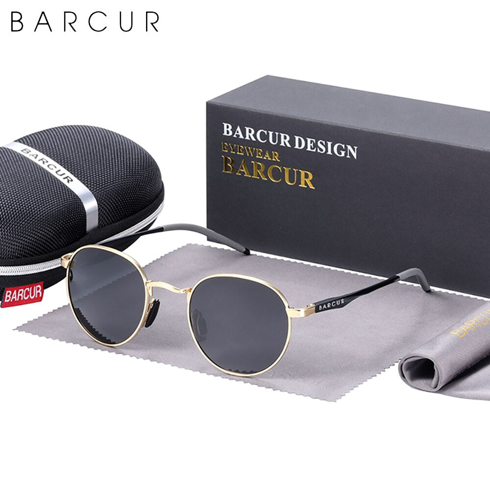 BARCUR Brand Design Retro Sunglasses Women Metal Frame Man Eyewear Polarized Sun Glasses UV400 Protection - KiwisLove
