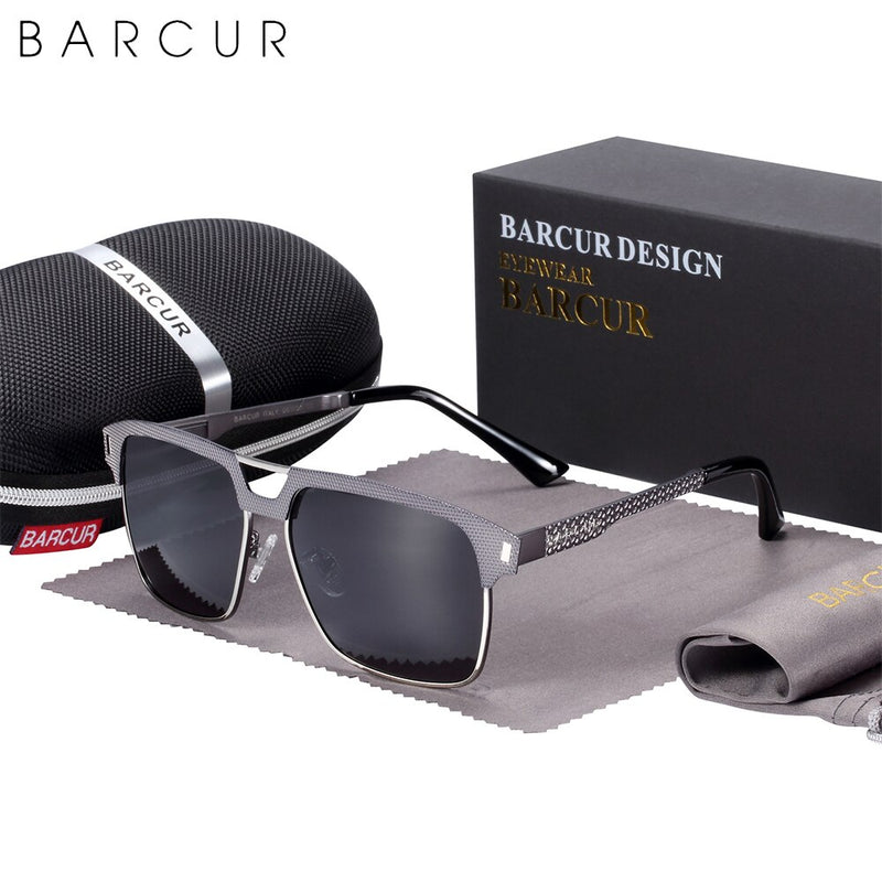 BARCUR Original Design Polarized Sunglasses Men Sun Glasses for Men Driving Square Eyeglasses Sport Glasses - KiwisLove