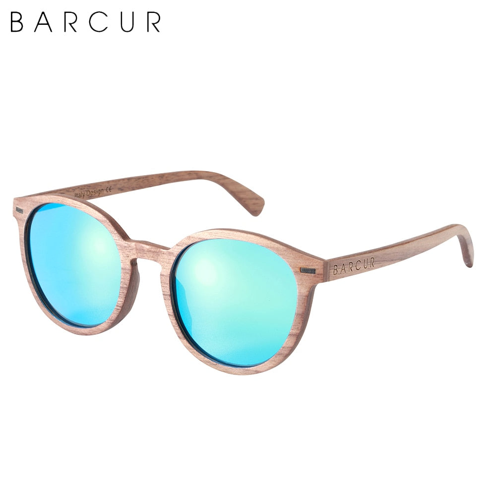 BARCUR Deisgn Stylish Brand Cat Eey Walnut Wood Sunglasses Polarized Men Women Sun glasses UV400 Wood Gift Box - KiwisLove