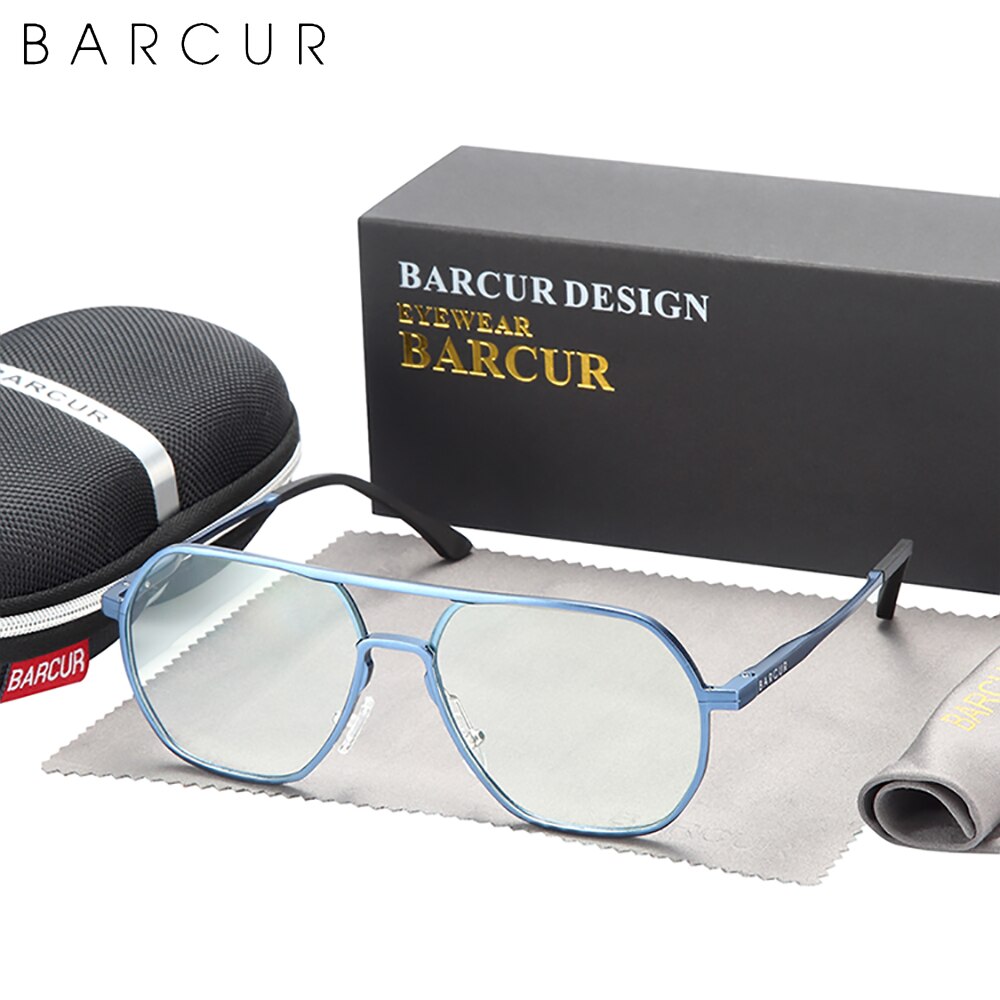 BARCUR Brand Design Men Pilot Anti Blue Ray Women Glasses Computer Glass Optical Eye Gaming Reading UV Blocking - KiwisLove