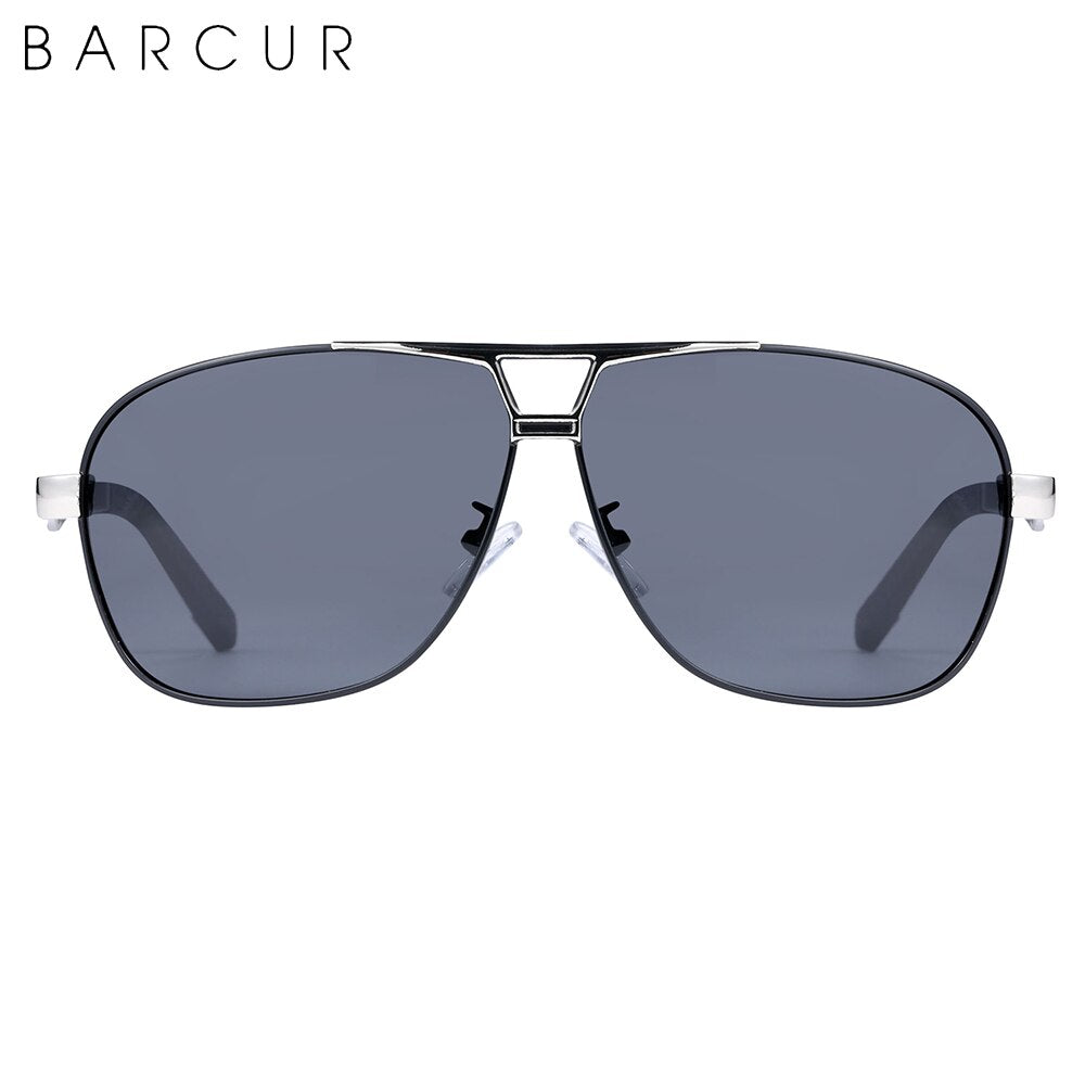 BARCUR Design Pilot Sunglasses Metal Frame Men Polarized Sun Glasses Mirror Eyewear Trend Styles UV400 Protection - KiwisLove