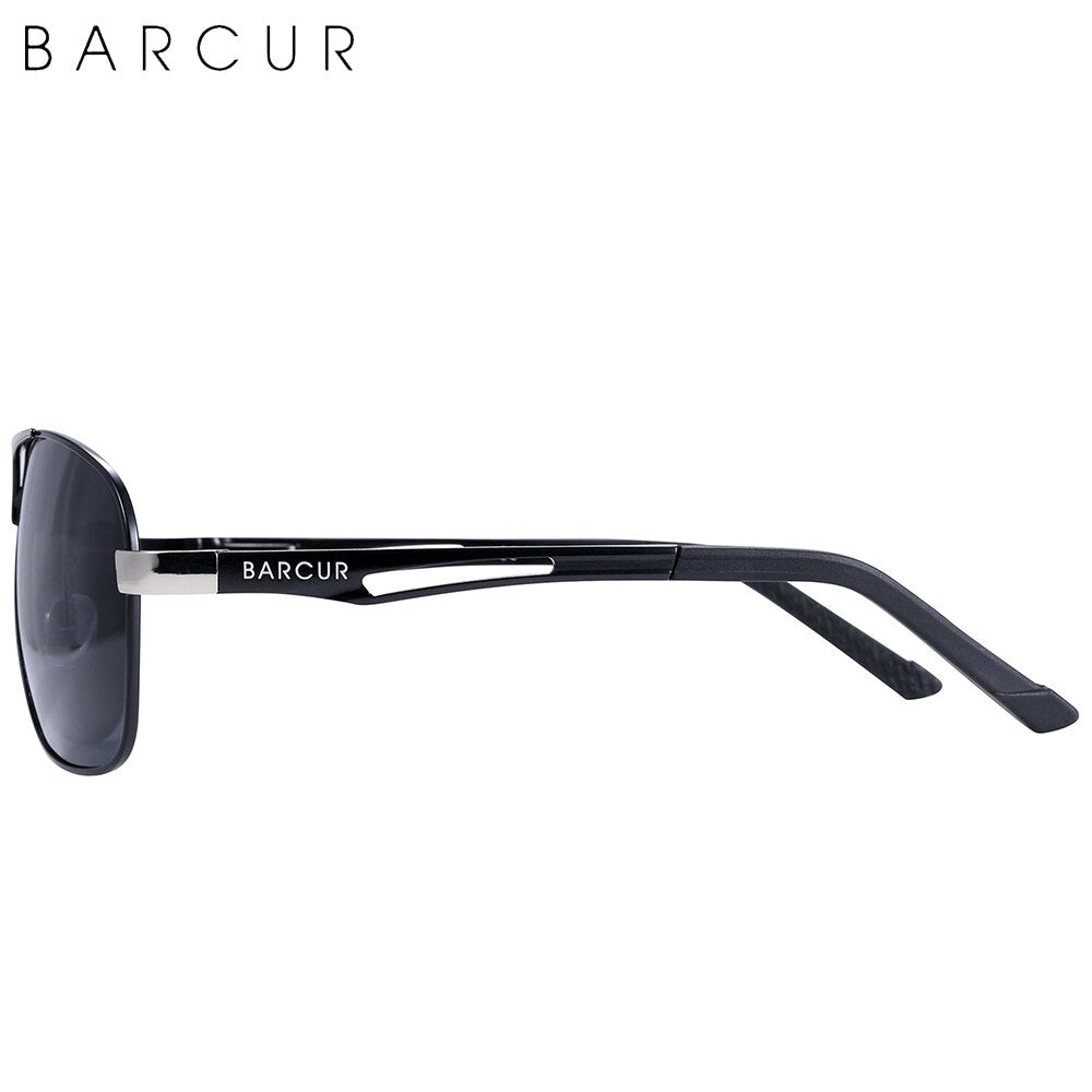BARCUR Design Pilot Sunglasses Metal Frame Men Polarized Sun Glasses Mirror Eyewear Trend Styles UV400 Protection - KiwisLove