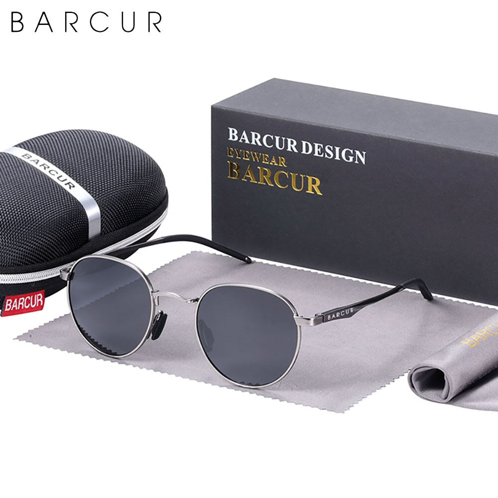 BARCUR Brand Design Retro Sunglasses Women Metal Frame Man Eyewear Polarized Sun Glasses UV400 Protection - KiwisLove