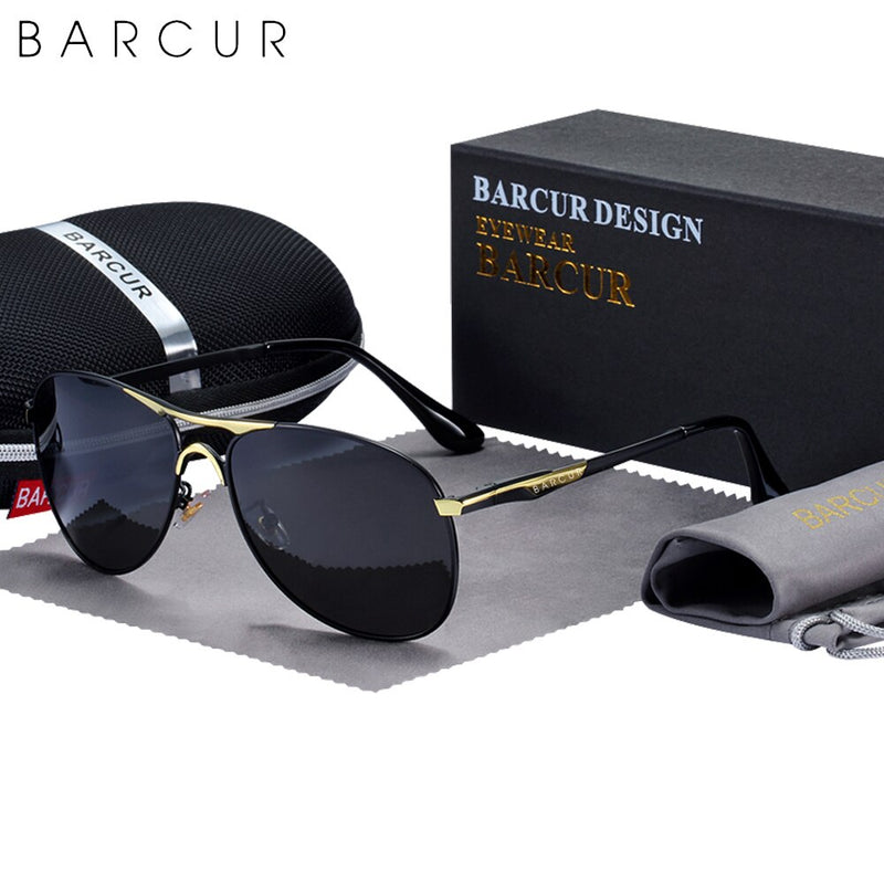 BARCUR Brand Design Sunglasses High Quality Men Polarized Sun Glasses Driving Mens Sun Glasses UV400 - KiwisLove