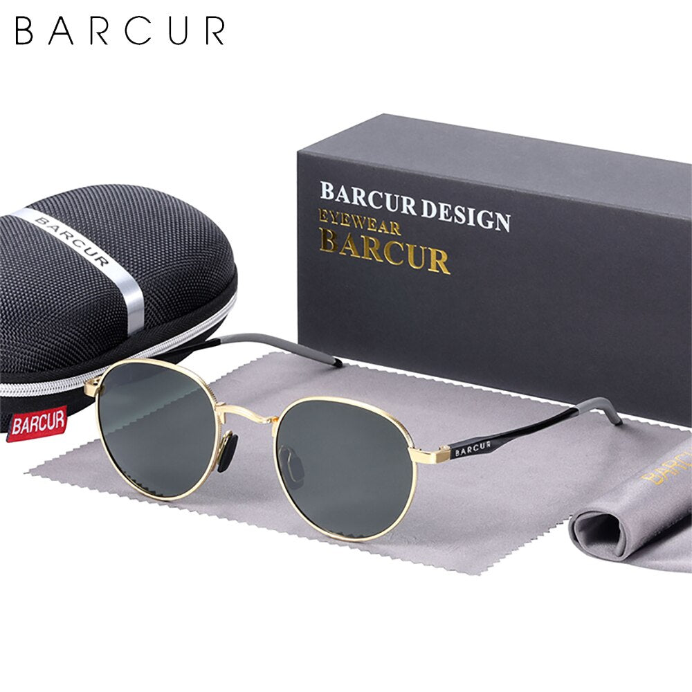 BARCUR Brand Design Retro Sunglasses Women Metal Frame Man Eyewear Polarized Sun Glasses UV400 Protection - KiwisLove