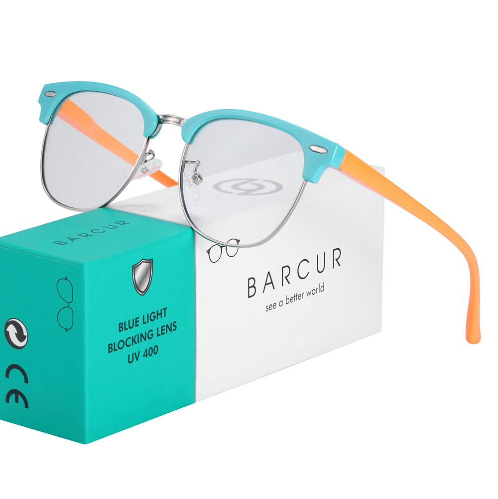 BARCUR Chlidren TR90 Blue Light Blocking Glasses Fashion Child Computer Glass Optical Eye Gaming Eyeglass UV Blocking - KiwisLove
