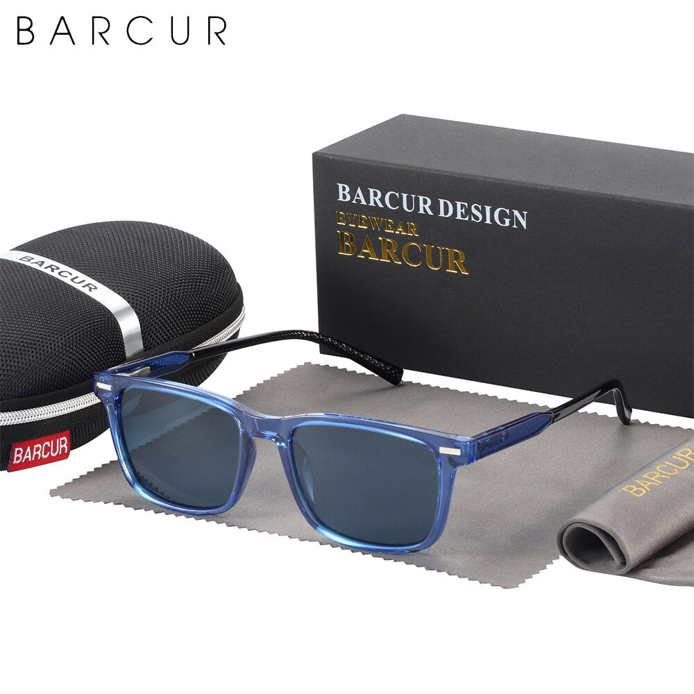 BARCUR Square Style TR90 Men Sunglasses Polarized Comfortable Women Sun Glasses Ladies UV400 Protection - KiwisLove