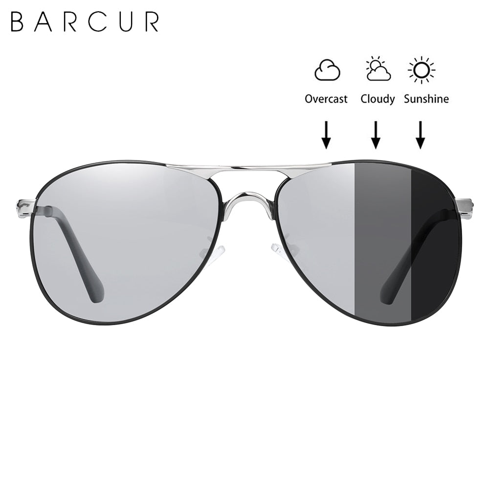 BARCUR Photochromic Sunglasses High Quality Men Brand Designer Polarized Sun Glasses Driving Mens Sun Glasses UV400 - KiwisLove