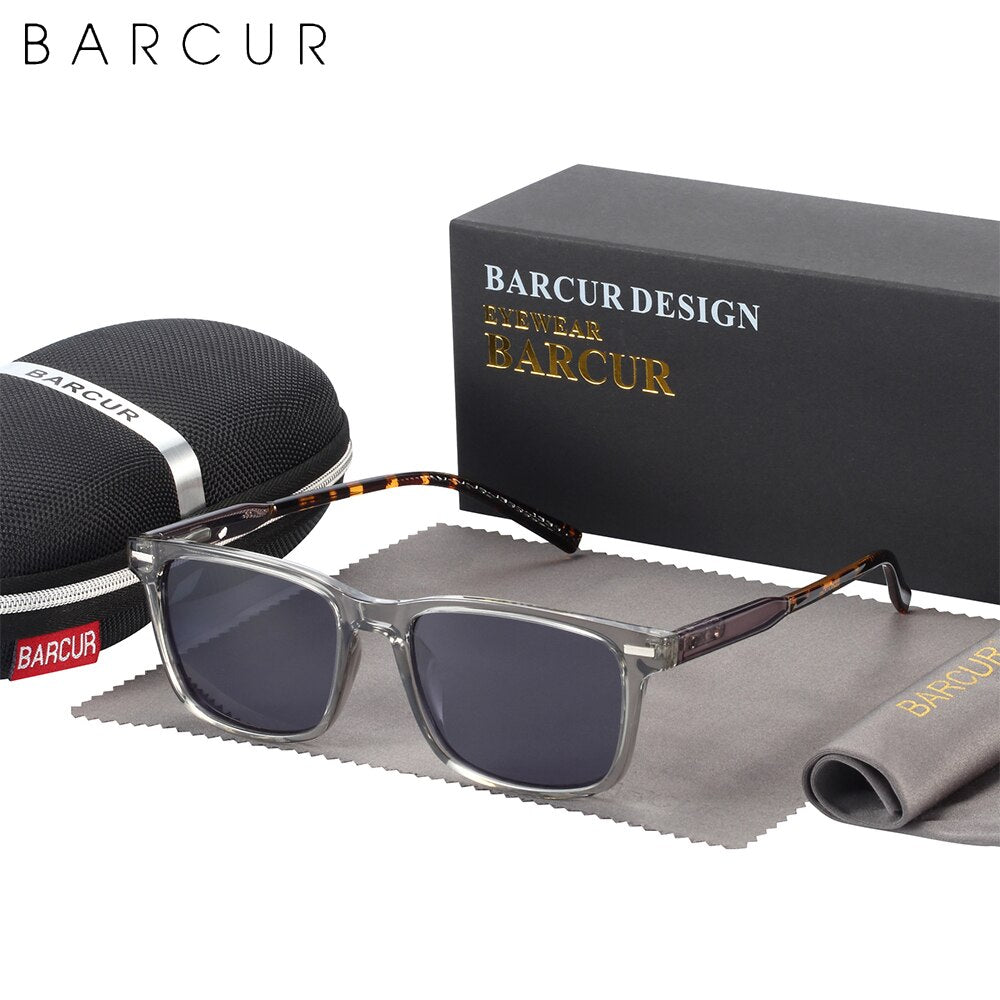 BARCUR Square Style TR90 Men Sunglasses Polarized Comfortable Women Sun Glasses Ladies UV400 Protection - KiwisLove