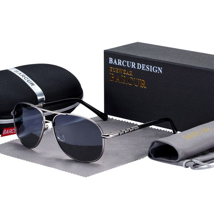 BARCUR Vintage Polarized Sunglasses for Men Fashion Male Eyewear Sun Glasses Travel Oculos Gafas De Sol - KiwisLove