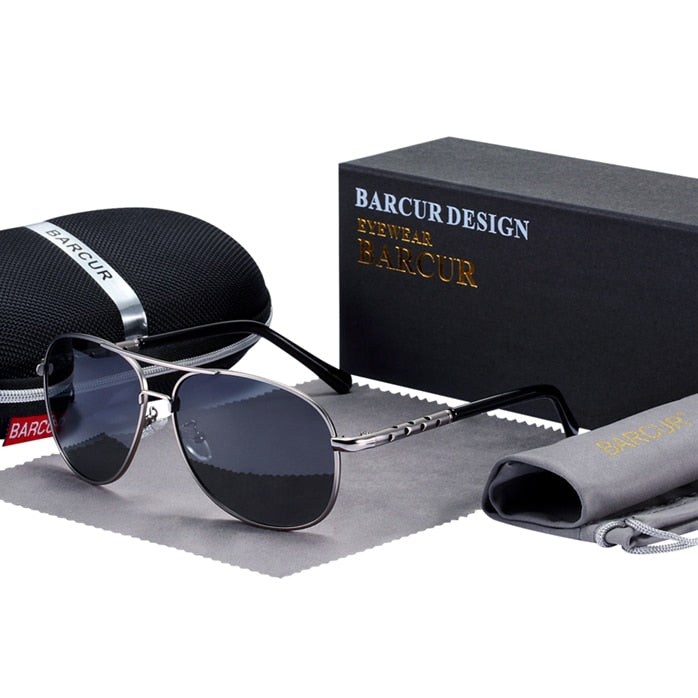 BARCUR Vintage Polarized Sunglasses for Men Fashion Male Eyewear Sun Glasses Travel Oculos Gafas De Sol - KiwisLove