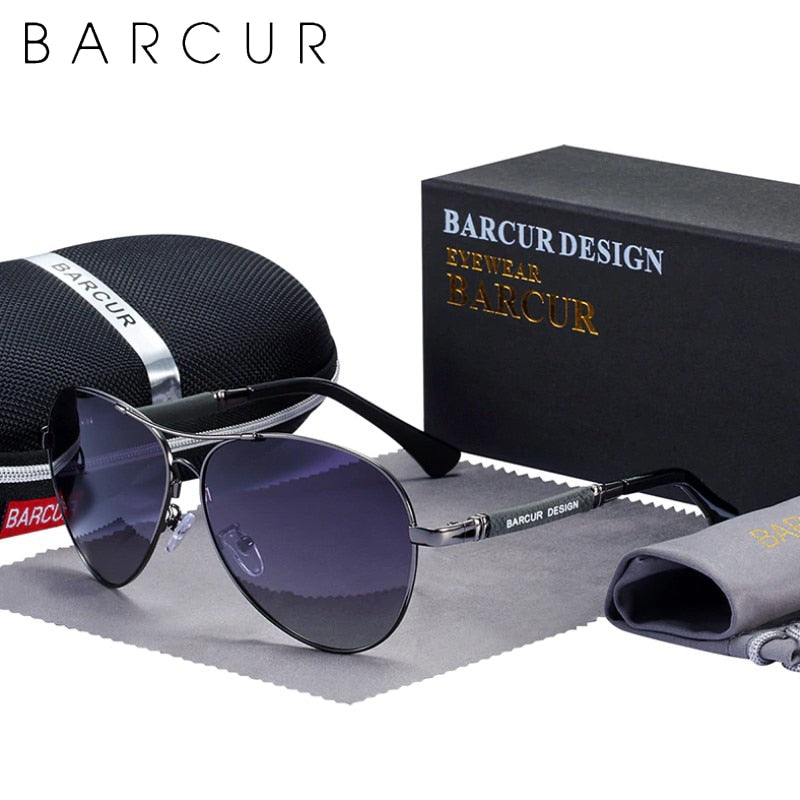 BARCUR Original Men Sunglasses Polarized Anti Blue Light Protect Men's Sun Glasses Women Pilot UV400 Eyewear - KiwisLove