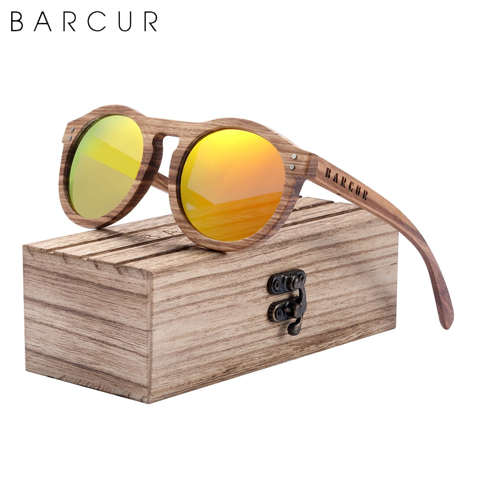 BARCUR Wood Sunglasses Polarized UV400 Men Women Sun glasses Oculos de sol masculino - KiwisLove