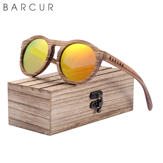 BARCUR Wood Sunglasses Polarized UV400 Men Women Sun glasses Oculos de sol masculino - KiwisLove