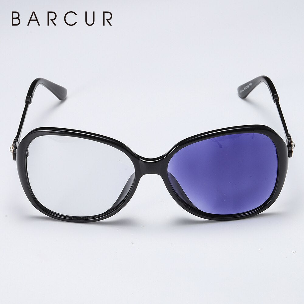 BARCUR Photochromic Sunglasses Women Oval Polarized Round Sun Glasses Gradient Glass Lady Eyewear UV400 - KiwisLove