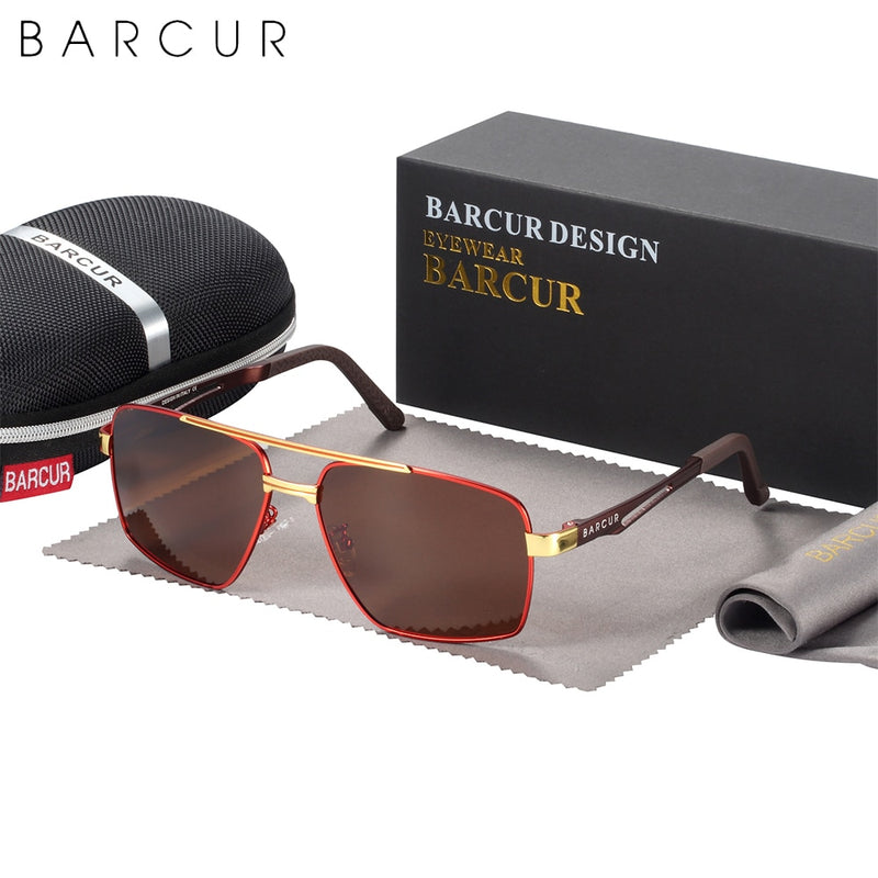 BARCUR Brand Pilot Style Metal Frame Sunglasses Men HD Polarized Women Shades Driving Photochromic Sun Glasses Mirror UV400 - KiwisLove