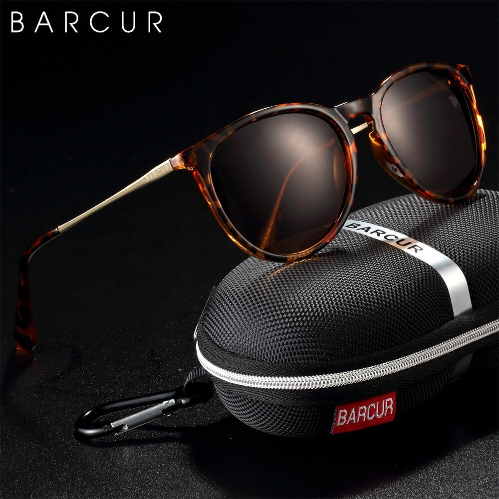 BARCUR Design Sunglasses Women Fashion Polarized Lens Plastic Titanium Frame Men Sun Glasses UV400 Protection - KiwisLove