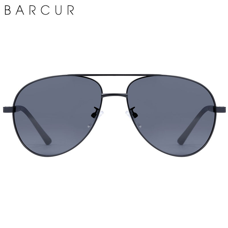 BARCUR Design Aluminium Magnesium Temples Steel Frame Men Polarized Sunglasses Utralight Eaywear Sun Glasses UV400 - KiwisLove