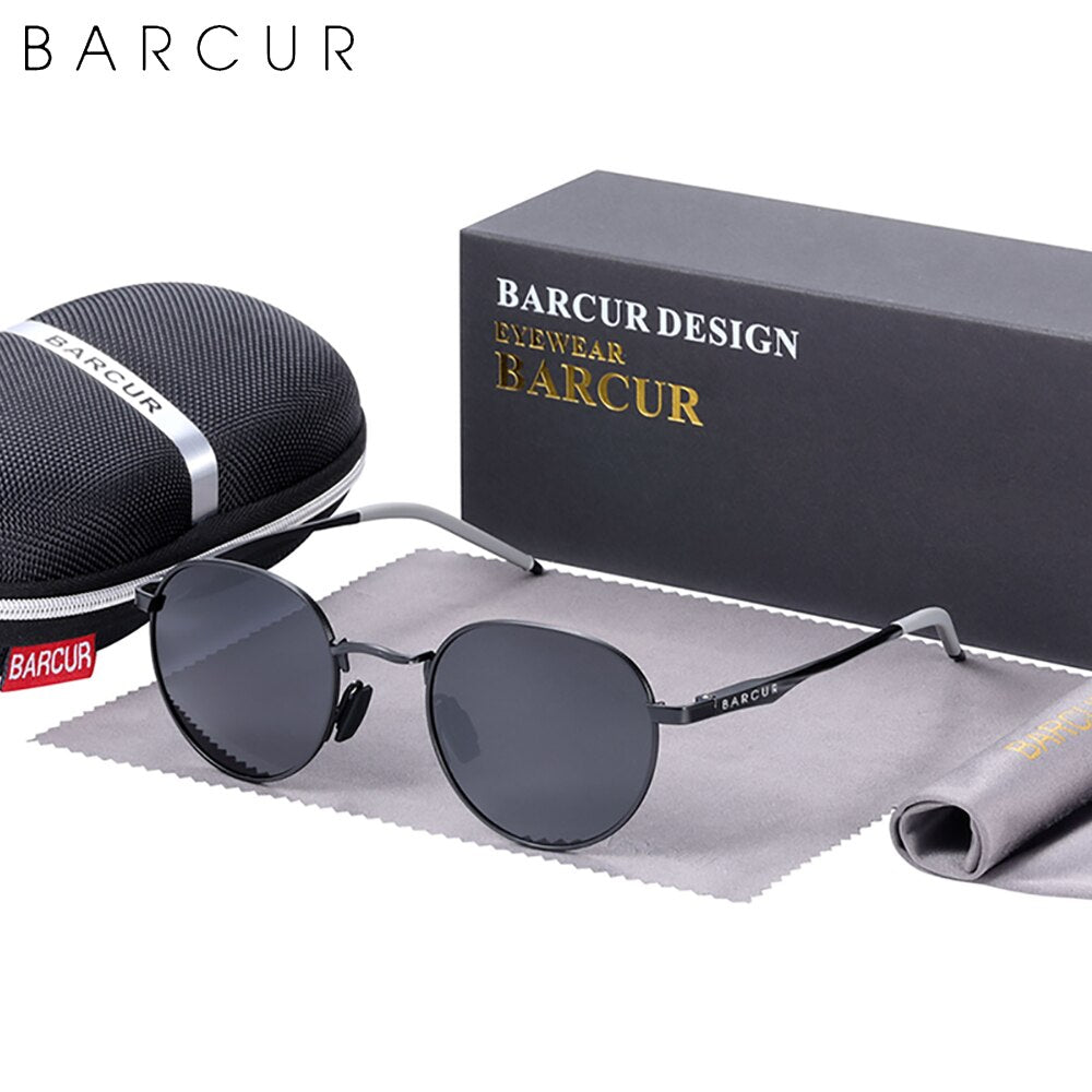 BARCUR Brand Design Retro Sunglasses Women Metal Frame Man Eyewear Polarized Sun Glasses UV400 Protection - KiwisLove