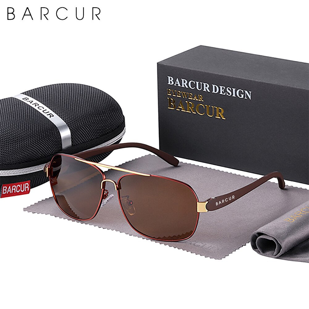 BARCUR Polarized Men Sun Glasses For Driving Durable Sunglasses Eyewear UV400 Gafas Oculos De Sol - KiwisLove