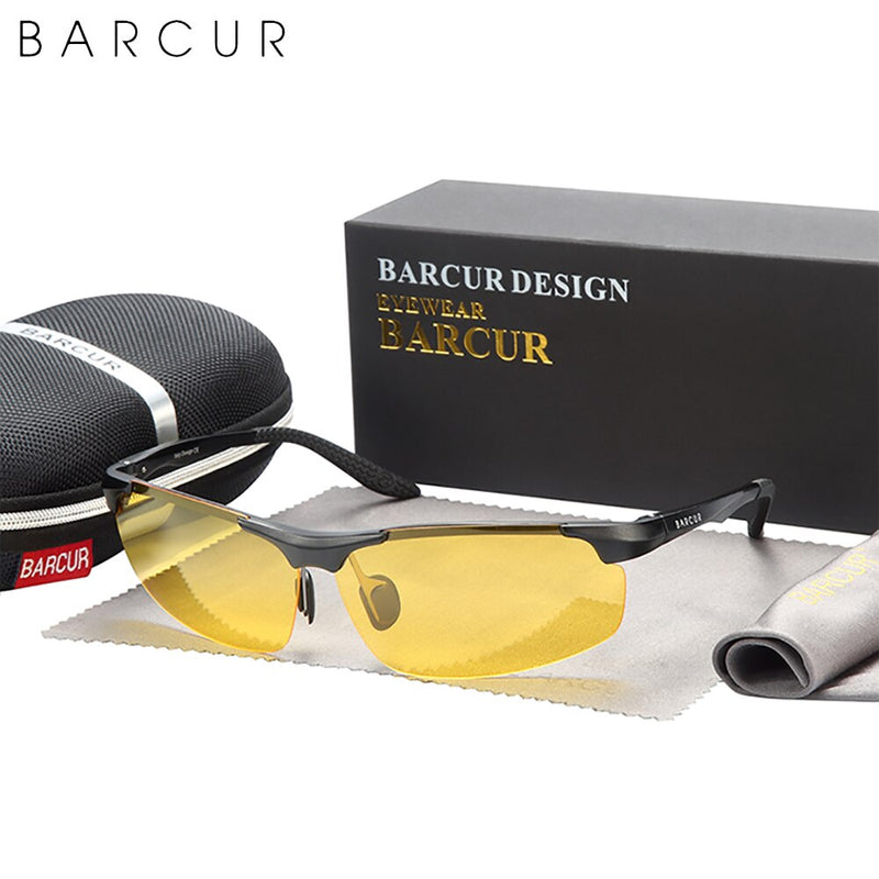 BARCUR Aluminium Magnesium Frame Brand Designer Sunglasses Frame Men Photochromic Rectangle Ultralight Eye Sport Eyewear - KiwisLove