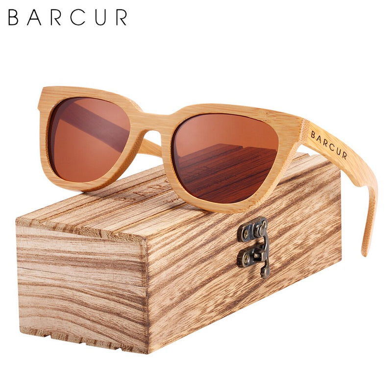 BARCUR Design Cat Eye Style Natural Wood Sunglasses Fashion Women Polarized Men Sun Glasses UV400 Protection - KiwisLove