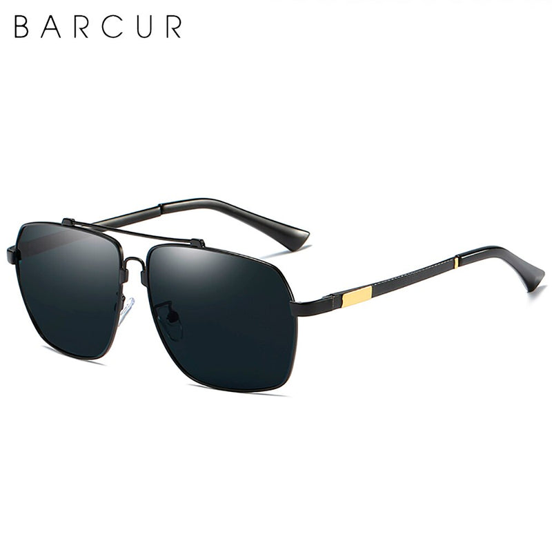 BARCUR Brand Design Titanium Alloy Frame Sunglasses Polarized Men Sun Glasses Women Pilot Eyewear Mirror Shades UV400 - KiwisLove