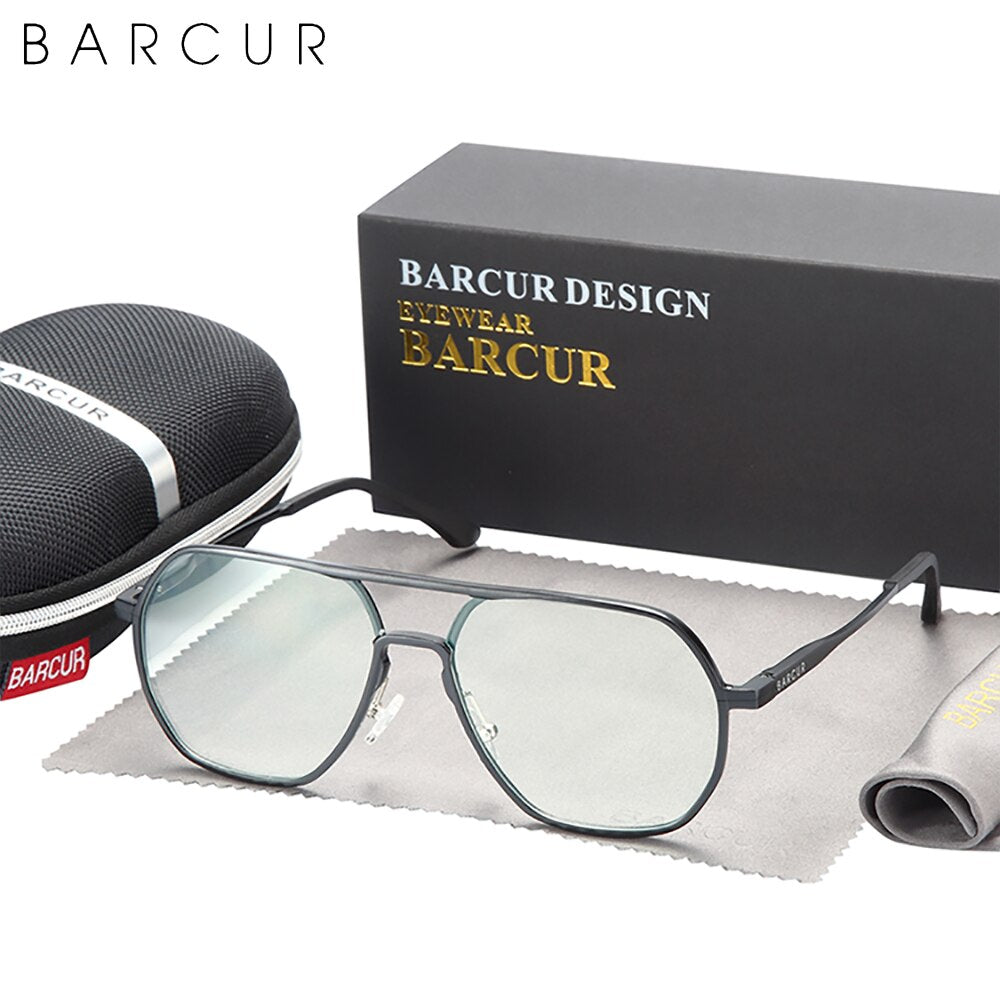 BARCUR Brand Design Men Pilot Anti Blue Ray Women Glasses Computer Glass Optical Eye Gaming Reading UV Blocking - KiwisLove