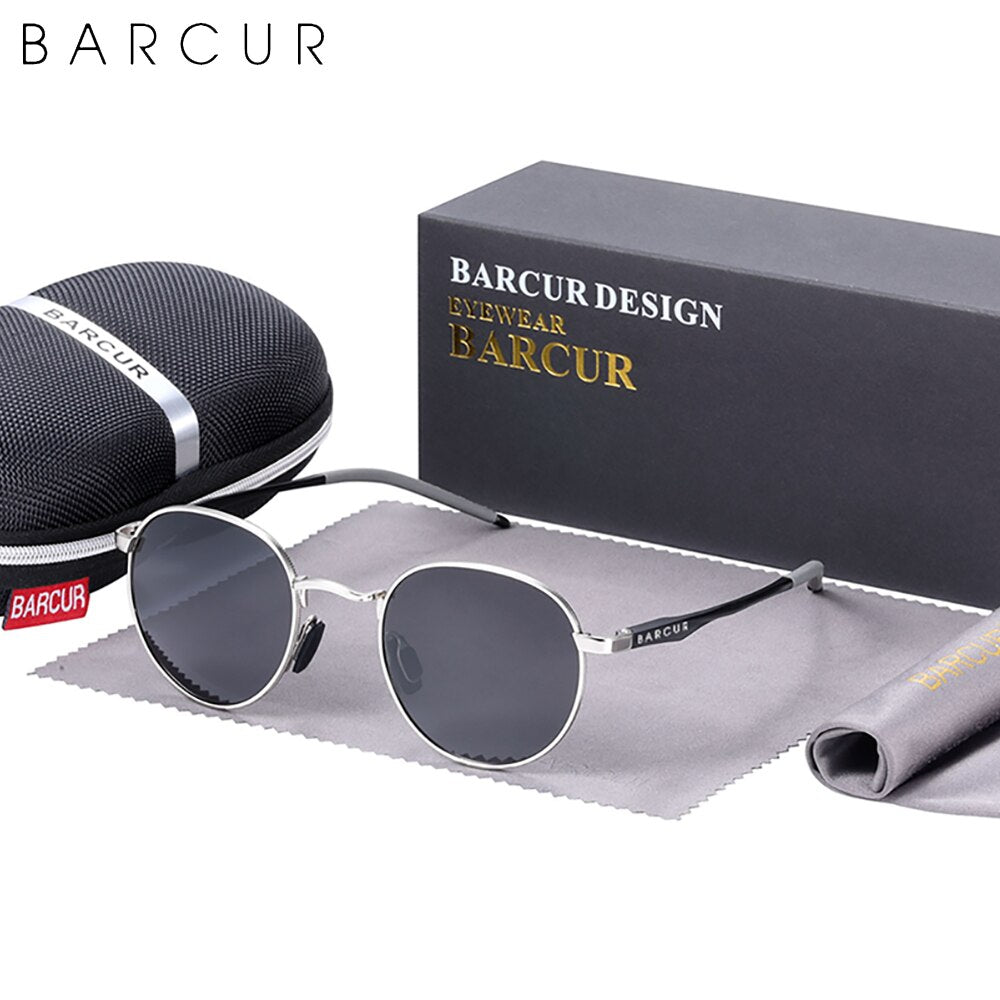 BARCUR Brand Design Retro Sunglasses Women Metal Frame Man Eyewear Polarized Sun Glasses UV400 Protection - KiwisLove