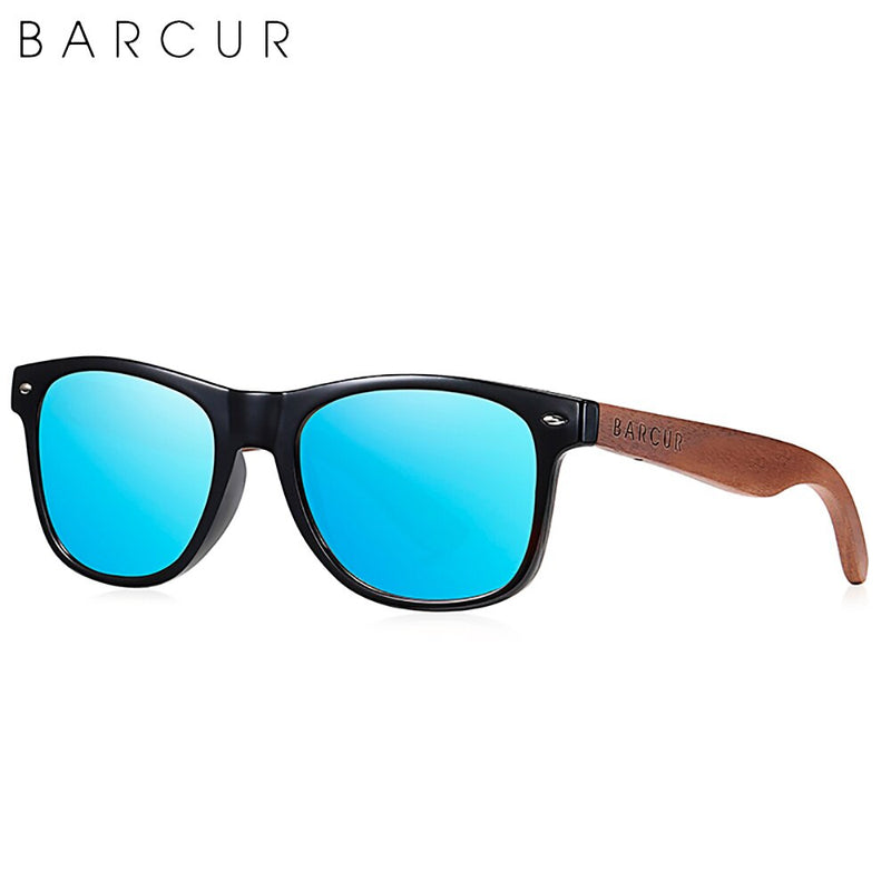 BARCUR Black Walnut Sunglasses High Quality Anti Blue Night Vision Men Women Mirror Sun Glasses UV400 Protection Free Wood Box - KiwisLove
