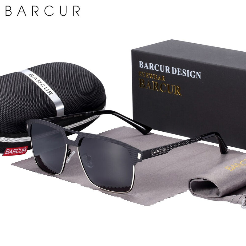 BARCUR Original Design Polarized Sunglasses Men Sun Glasses for Men Driving Square Eyeglasses Sport Glasses - KiwisLove