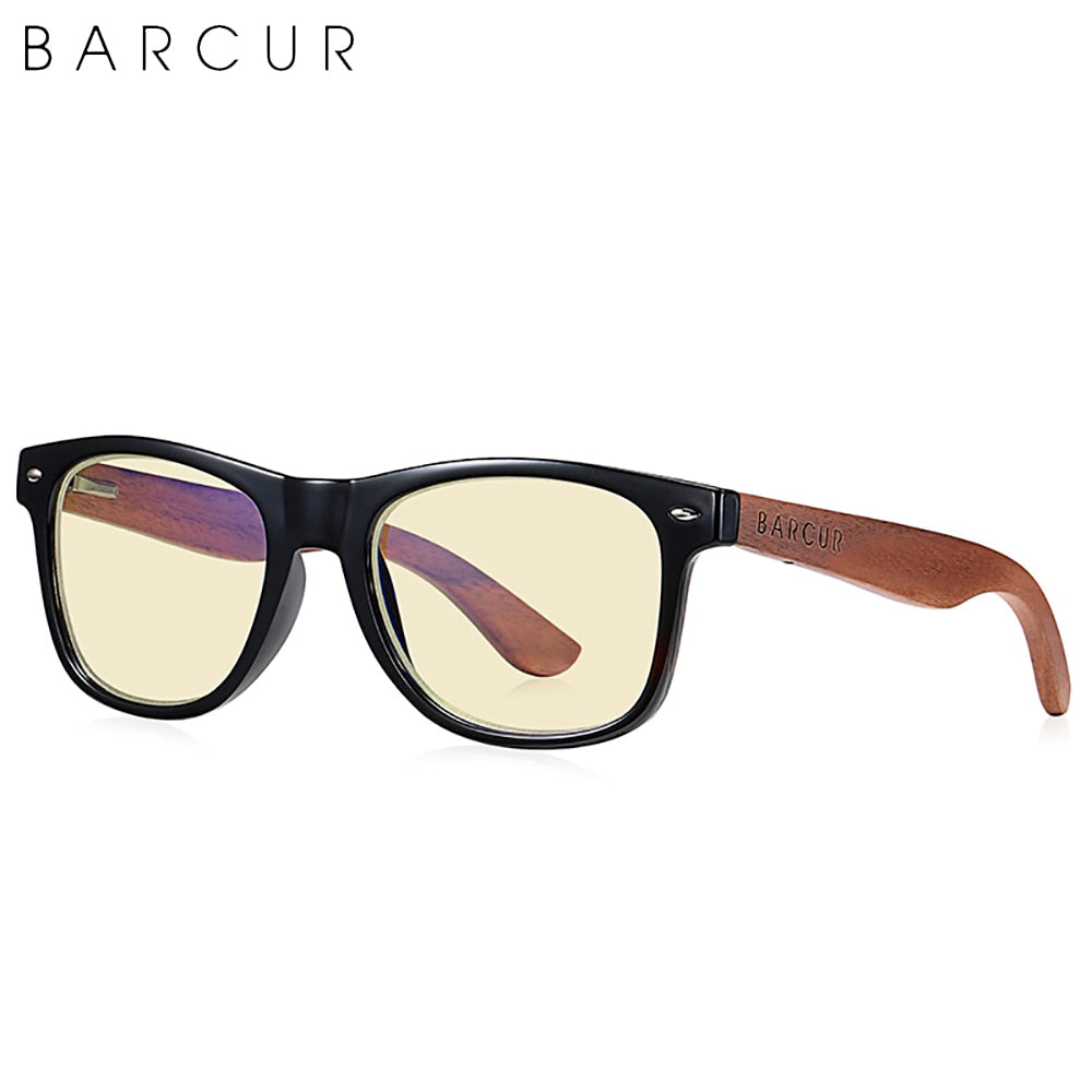 BARCUR Black Walnut Sunglasses High Quality Anti Blue Night Vision Men Women Mirror Sun Glasses UV400 Protection Free Wood Box - KiwisLove