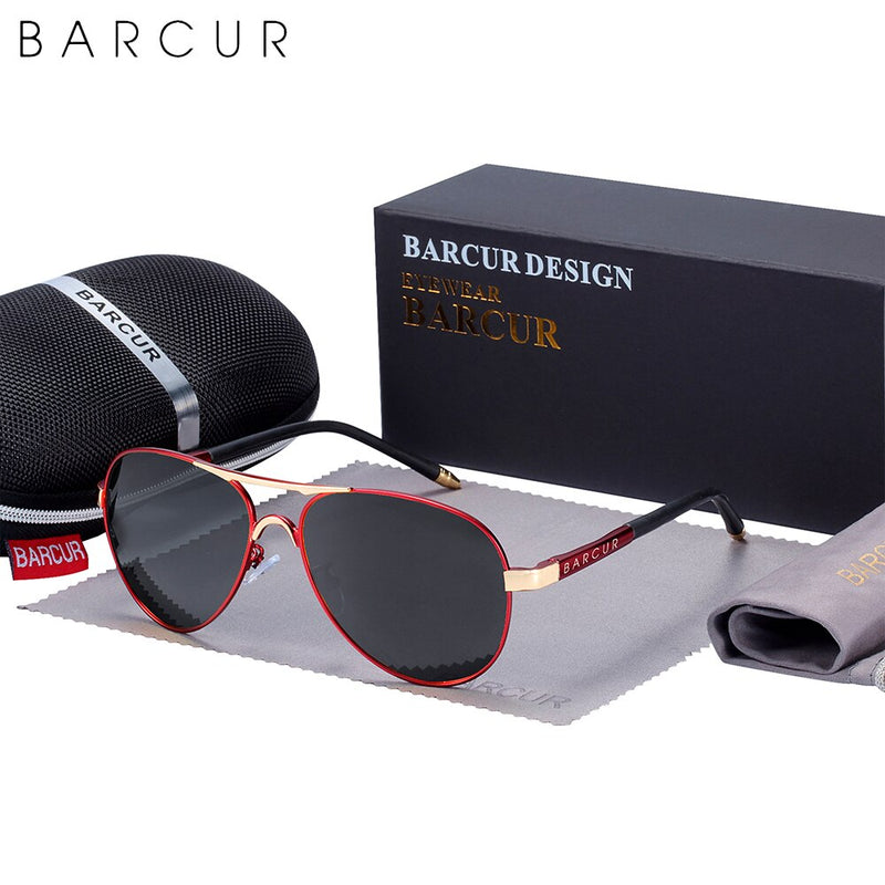 BARCUR Classic Pilot Men Sunglasses Polarized Women Sun Glasses Eyewear Gafas De Sol Shades - KiwisLove