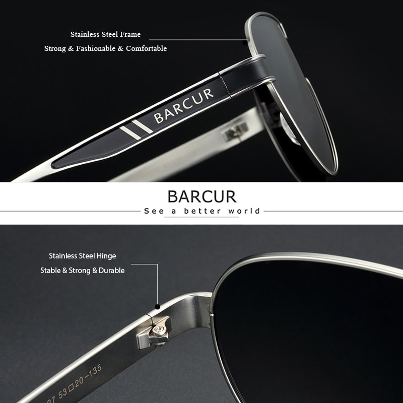 BARCUR Man Sunglasses for Men Polarized Sun Glasses For Women Eyeglasses Eyewear Accessory - KiwisLove