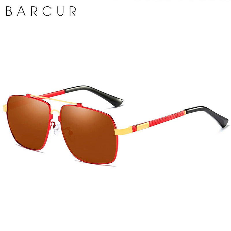 BARCUR Brand Design Titanium Alloy Frame Sunglasses Polarized Men Sun Glasses Women Pilot Eyewear Mirror Shades UV400 - KiwisLove