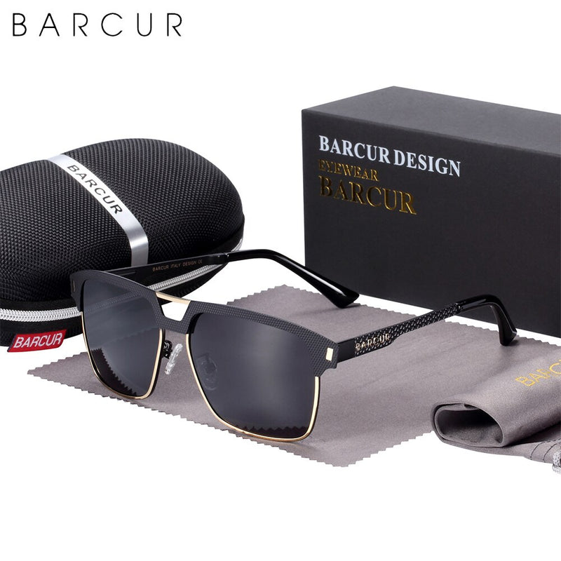 BARCUR Original Design Polarized Sunglasses Men Sun Glasses for Men Driving Square Eyeglasses Sport Glasses - KiwisLove