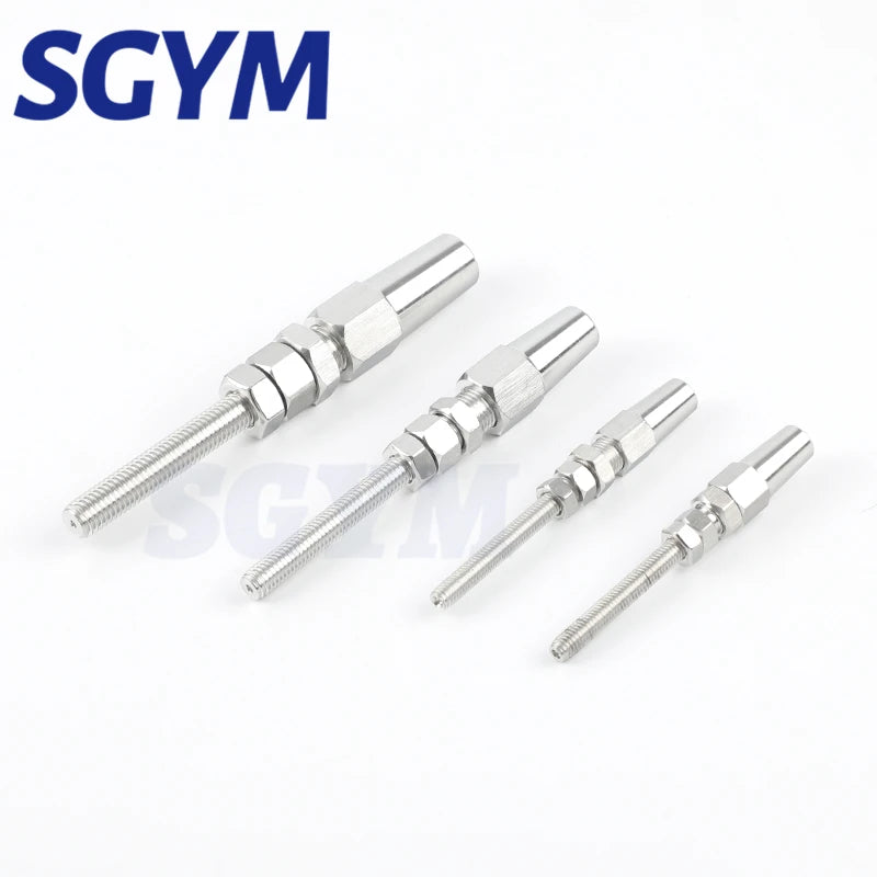 4PCS  3/4/5mm Wire Rope T316 Swageless Thread Stud End Fitting for Cable Railing Quick Installation Marine Grade