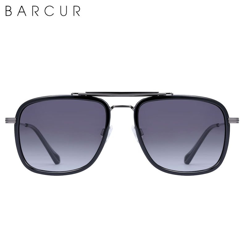 BARCUR Luxury Square Sunglasses for Men Gradient Lens Polarized Sun Glasses for Women Eyewear Oculos Accessory - KiwisLove
