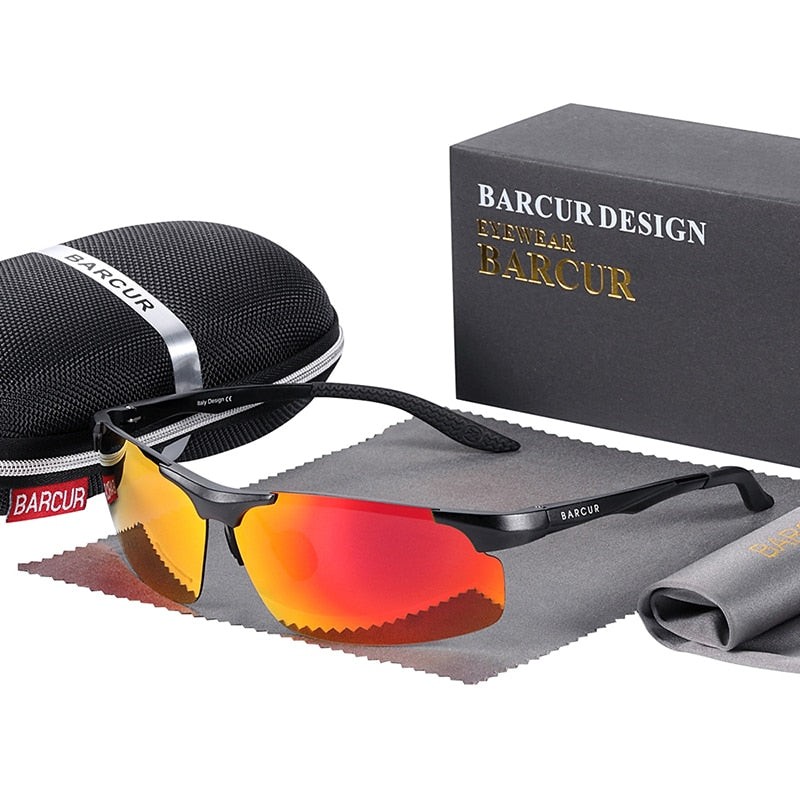 BARCUR Aluminium Magnesium Frame Brand Designer Sunglasses Frame Men Photochromic Rectangle Ultralight Eye Sport Eyewear - KiwisLove