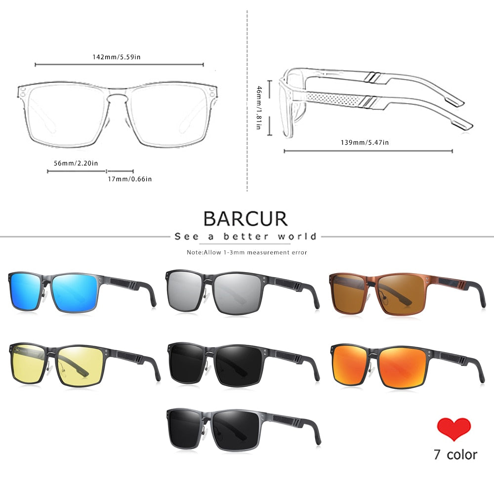 BARCUR Hot Black Goggle Male Sunglasses Luxury Brand Men Glasses Women Sun glasses UV400 Retro Style - KiwisLove