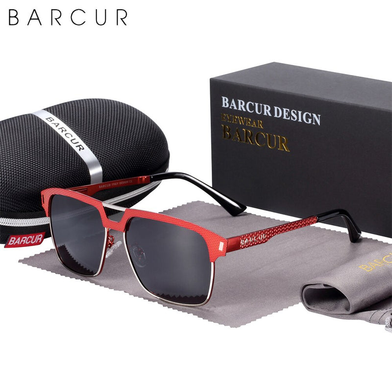 BARCUR Original Design Polarized Sunglasses Men Sun Glasses for Men Driving Square Eyeglasses Sport Glasses - KiwisLove