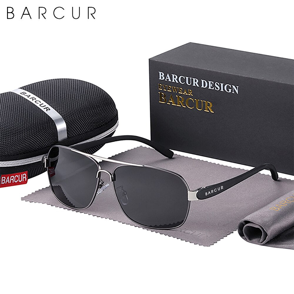 BARCUR Polarized Men Sun Glasses For Driving Durable Sunglasses Eyewear UV400 Gafas Oculos De Sol - KiwisLove