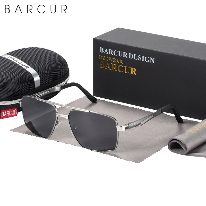 BARCUR Brand Pilot Style Metal Frame Sunglasses Men HD Polarized Women Shades Driving Photochromic Sun Glasses Mirror UV400 - KiwisLove