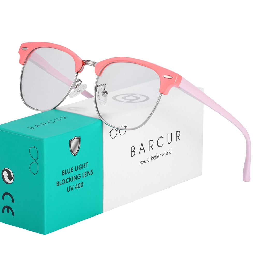 BARCUR Chlidren TR90 Blue Light Blocking Glasses Fashion Child Computer Glass Optical Eye Gaming Eyeglass UV Blocking - KiwisLove