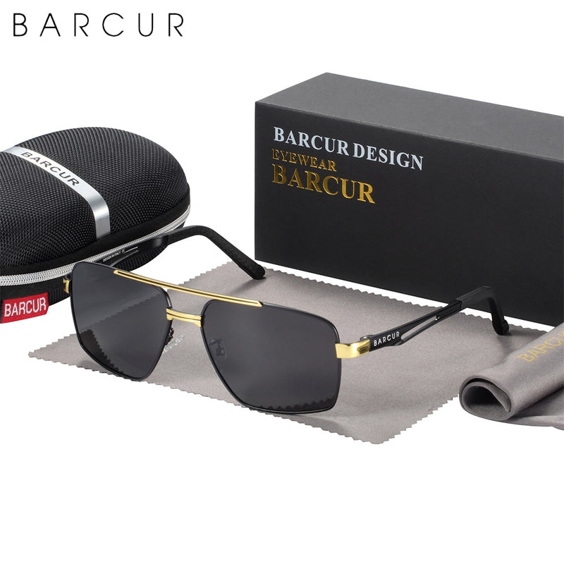 BARCUR Brand Pilot Style Metal Frame Sunglasses Men HD Polarized Women Shades Driving Photochromic Sun Glasses Mirror UV400 - KiwisLove