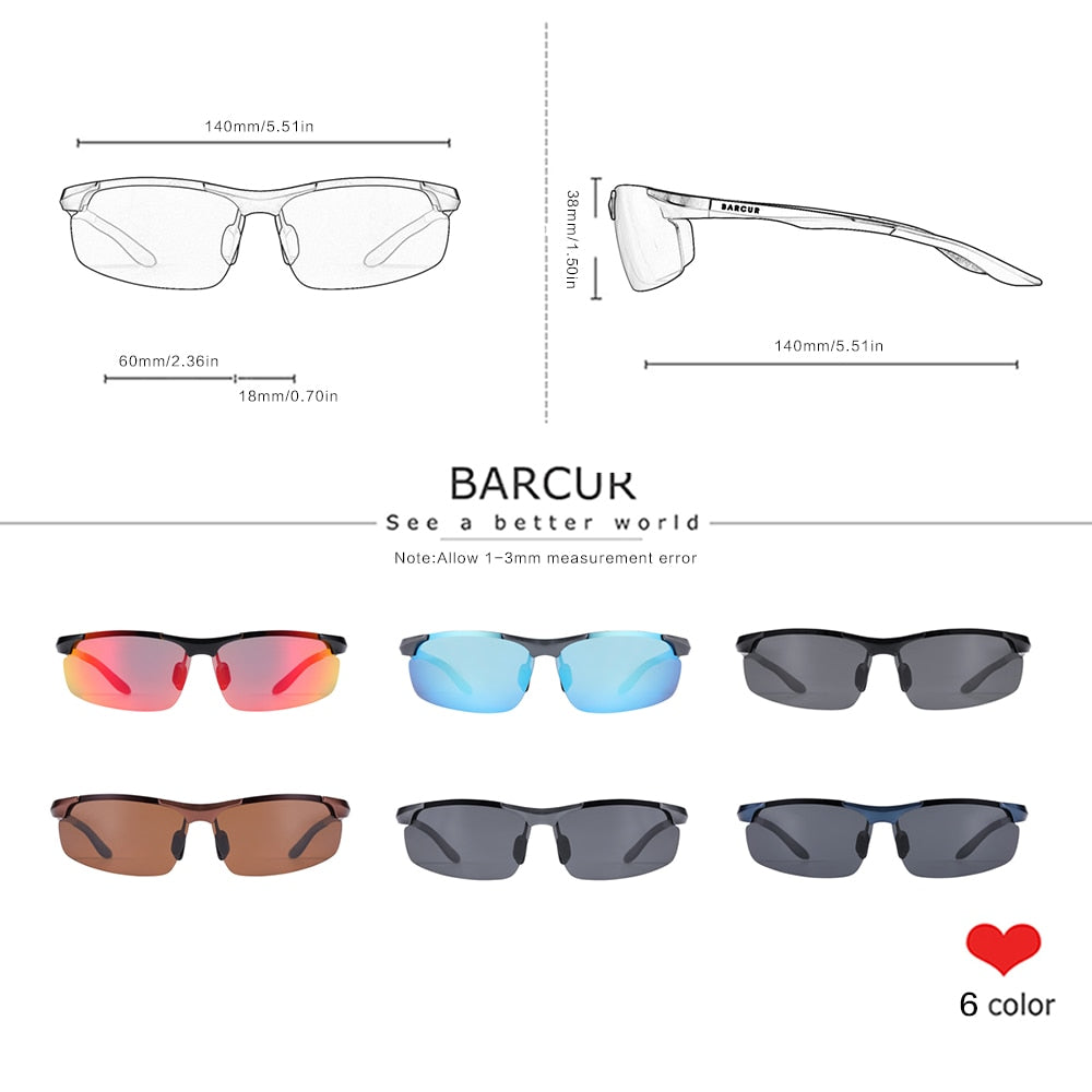 BARCUR Aluminium Magnesium Frame Brand Designer Sunglasses Frame Men Photochromic Rectangle Ultralight Eye Sport Eyewear - KiwisLove